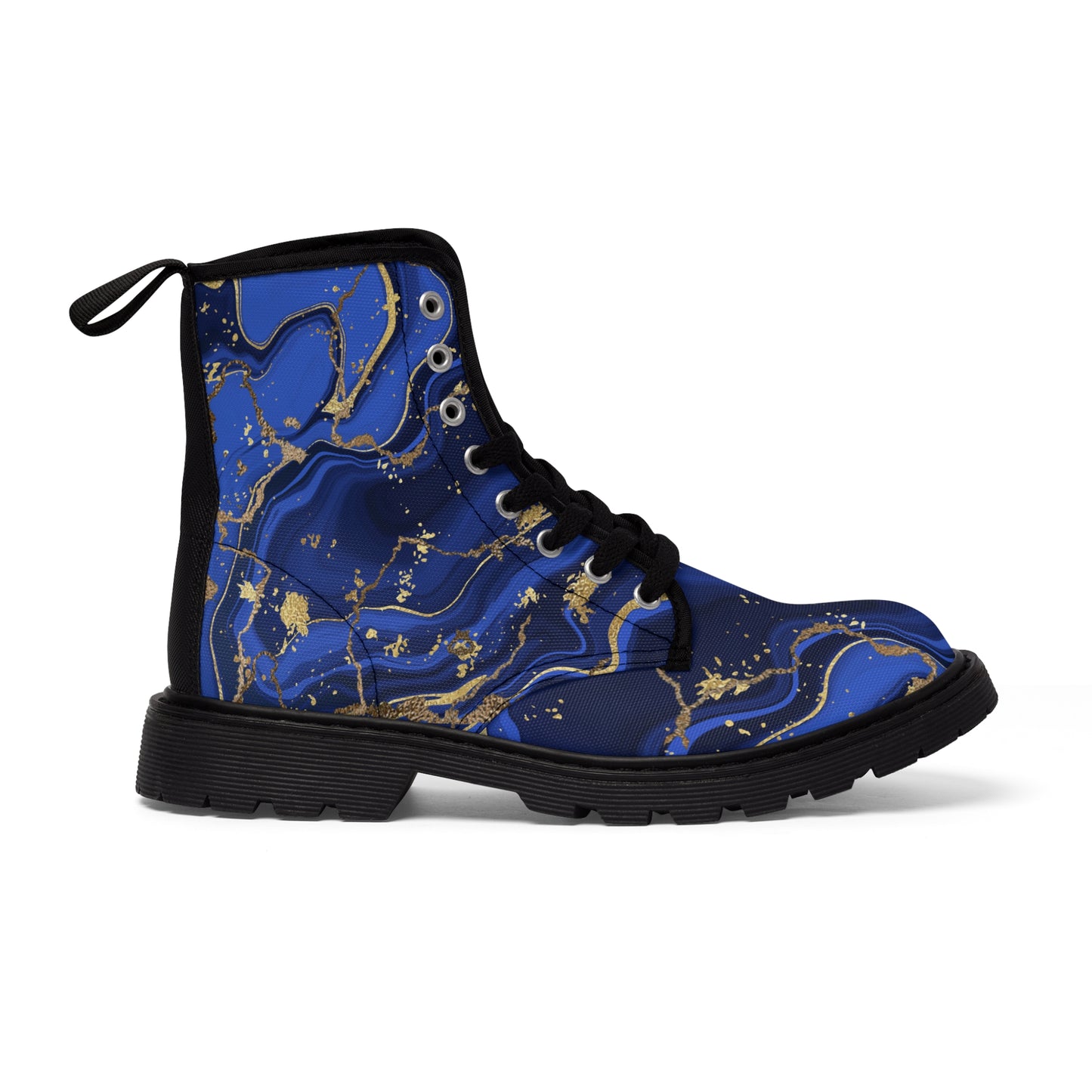 Blue Marble Women's Canvas Boots - Women’s Boots - Black - Right