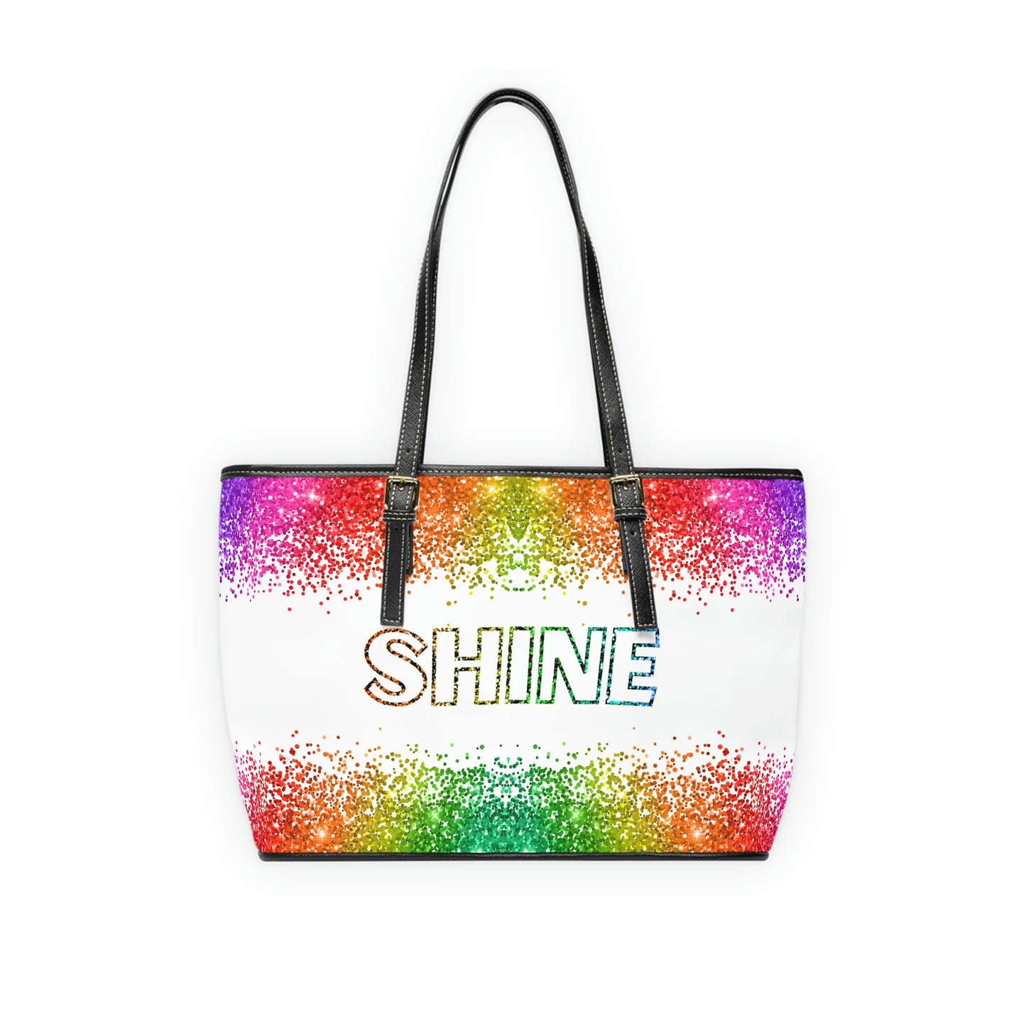 Shine PU Leather Shoulder Bag - Leather Tote Bag - Modern Tote Bag