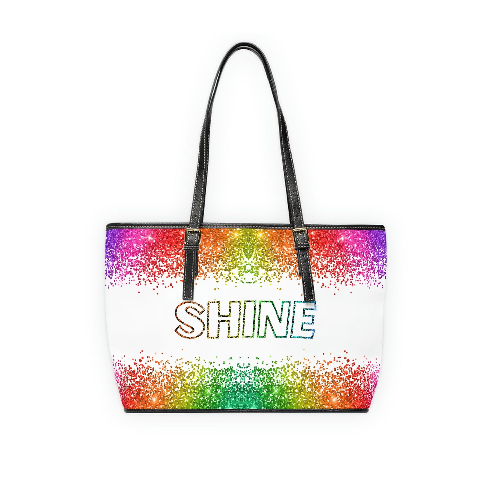 Shine PU Leather Shoulder Bag - Leather Tote Bag - Modern Tote Bag