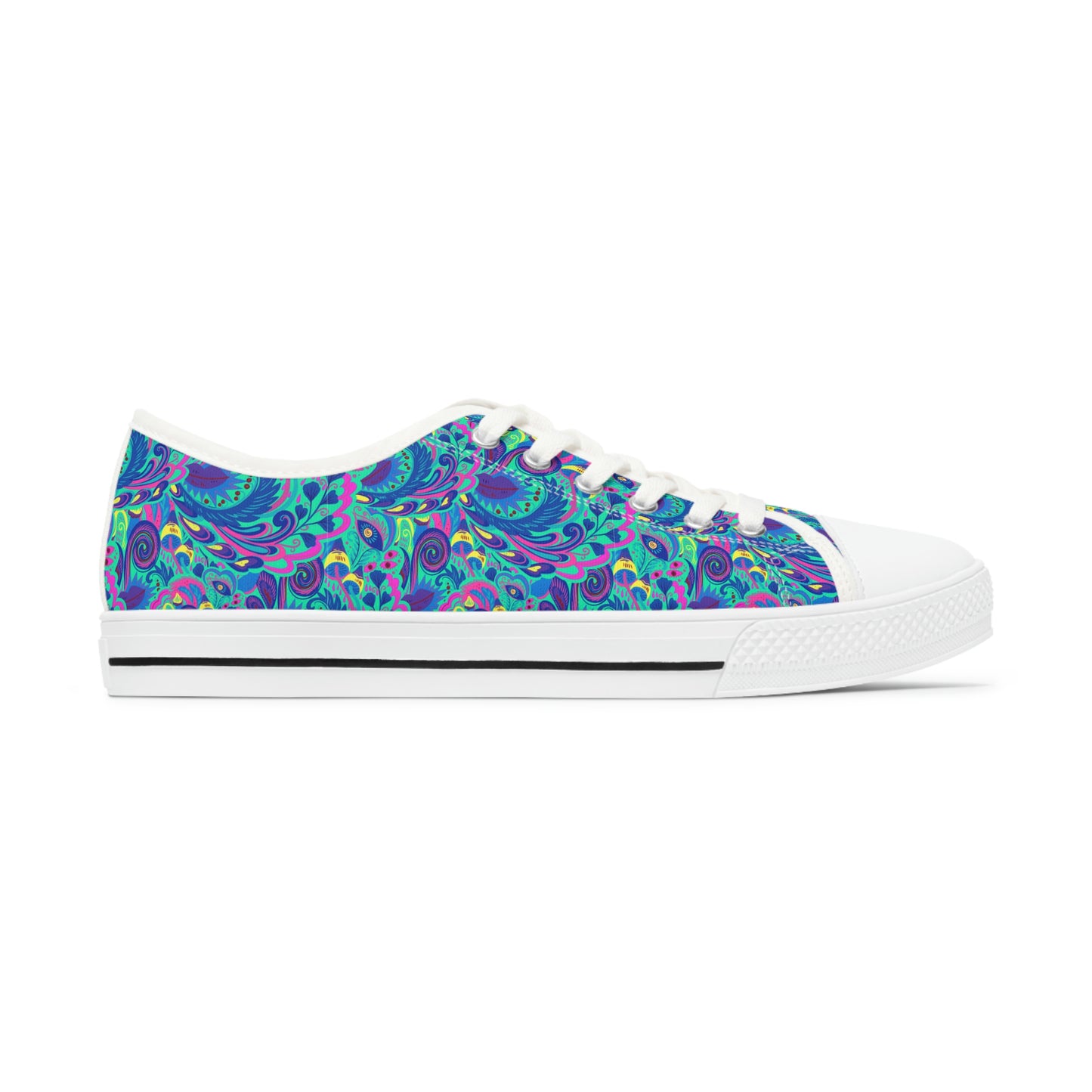 Colourful Hippie Women's Low Top Canvas Shoes - Sneakers - White - Right