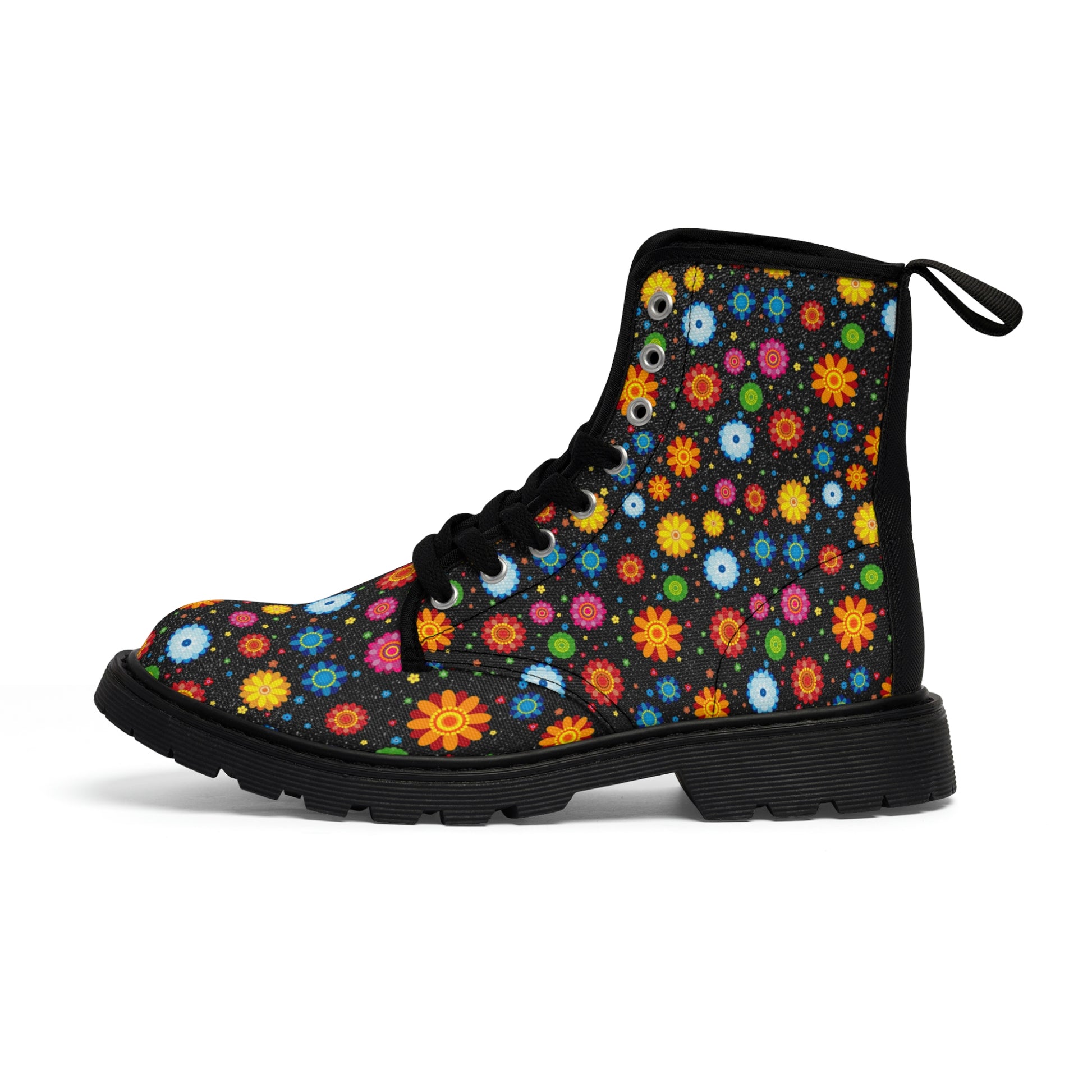 Flowery Women's Canvas Boots - Women’s Boots - Black - Left