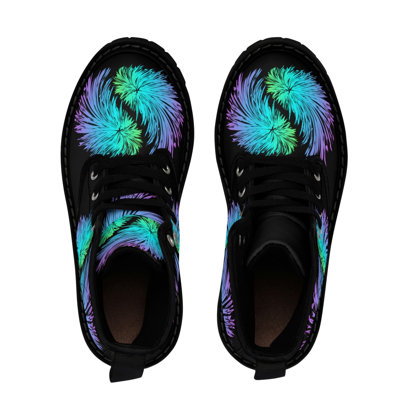 Colourful Feather Women's Canvas Boots - Women's Boots - Black - Top