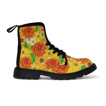 Sunflowers Women's Canvas Boots - Women’s Boots - Black - Right