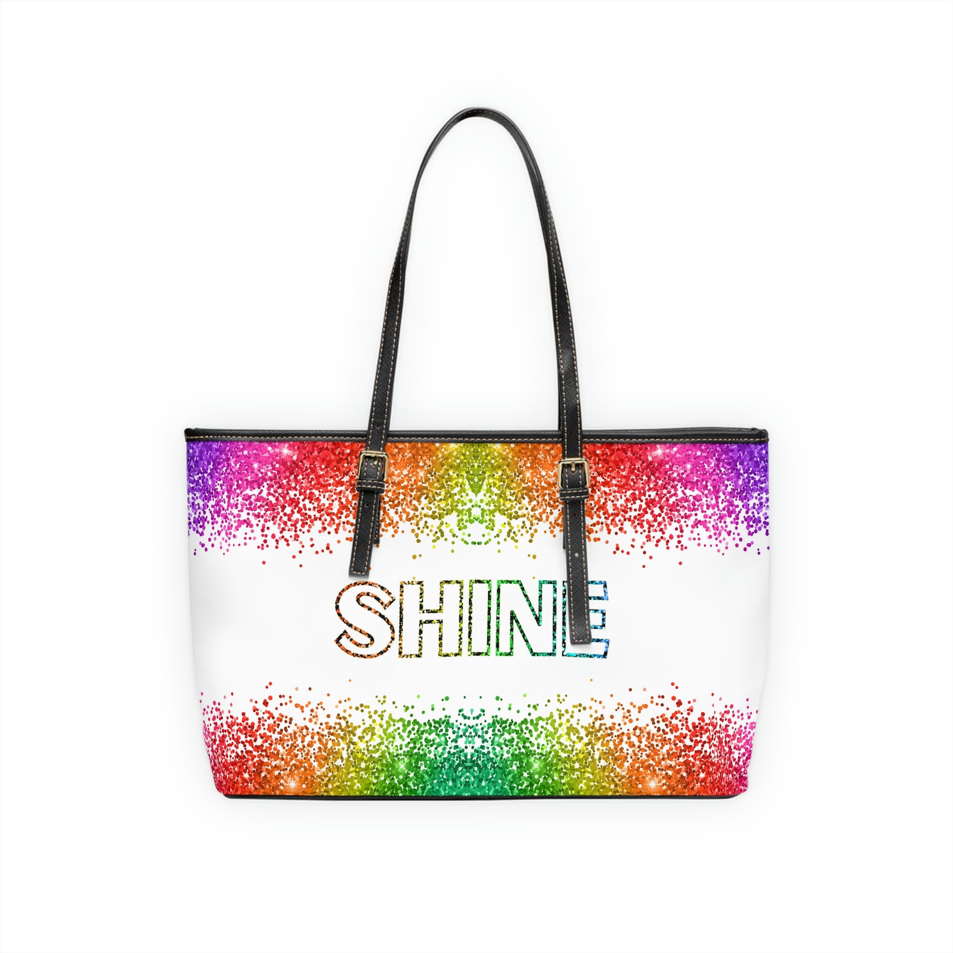 Shine PU Leather Shoulder Bag - Leather Tote Bag - Side