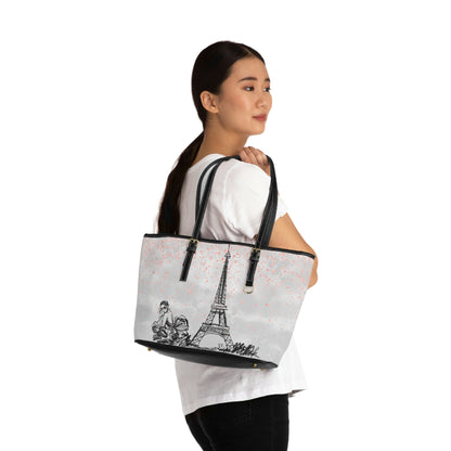 Lady In France PU Leather Shoulder Bag - Leather Tote Bag - Modern Tote Bag