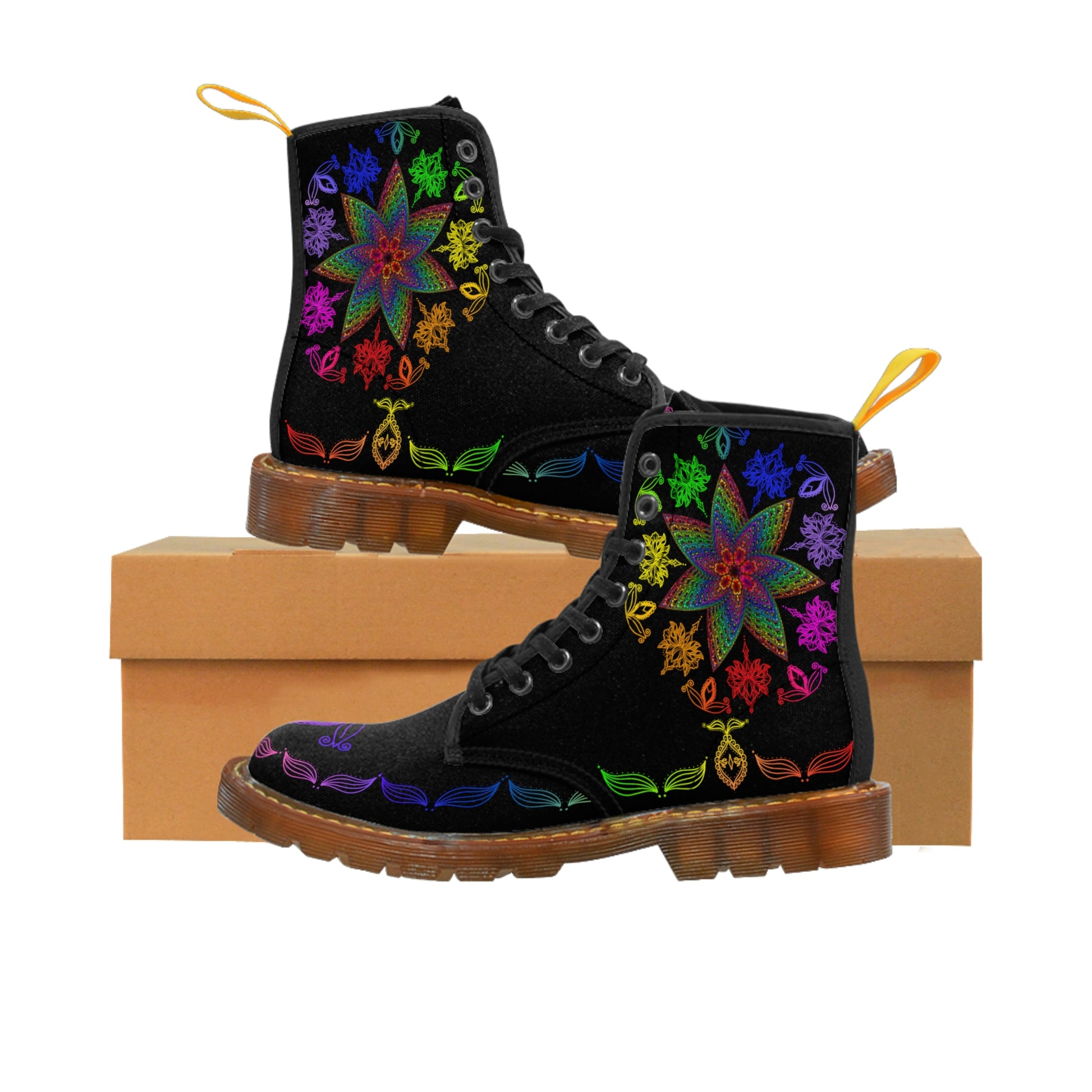 Mandala Women's Canvas Boots - Women’s Boots - Brown