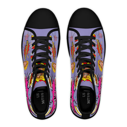 Comic Women's High Top Canvas Shoes - Sneakers - Black - Top