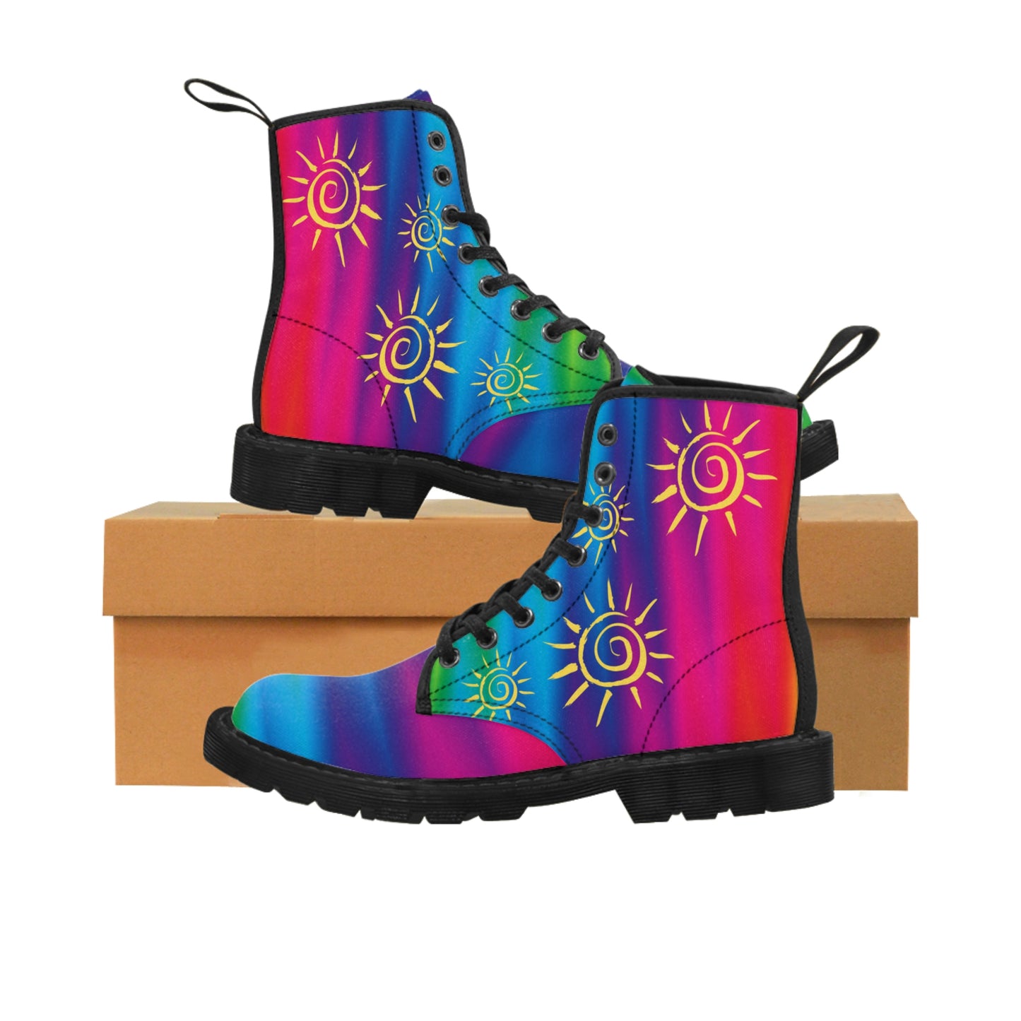 Hippie Women's Canvas Boots - Women's Boots - Black - Left and Right