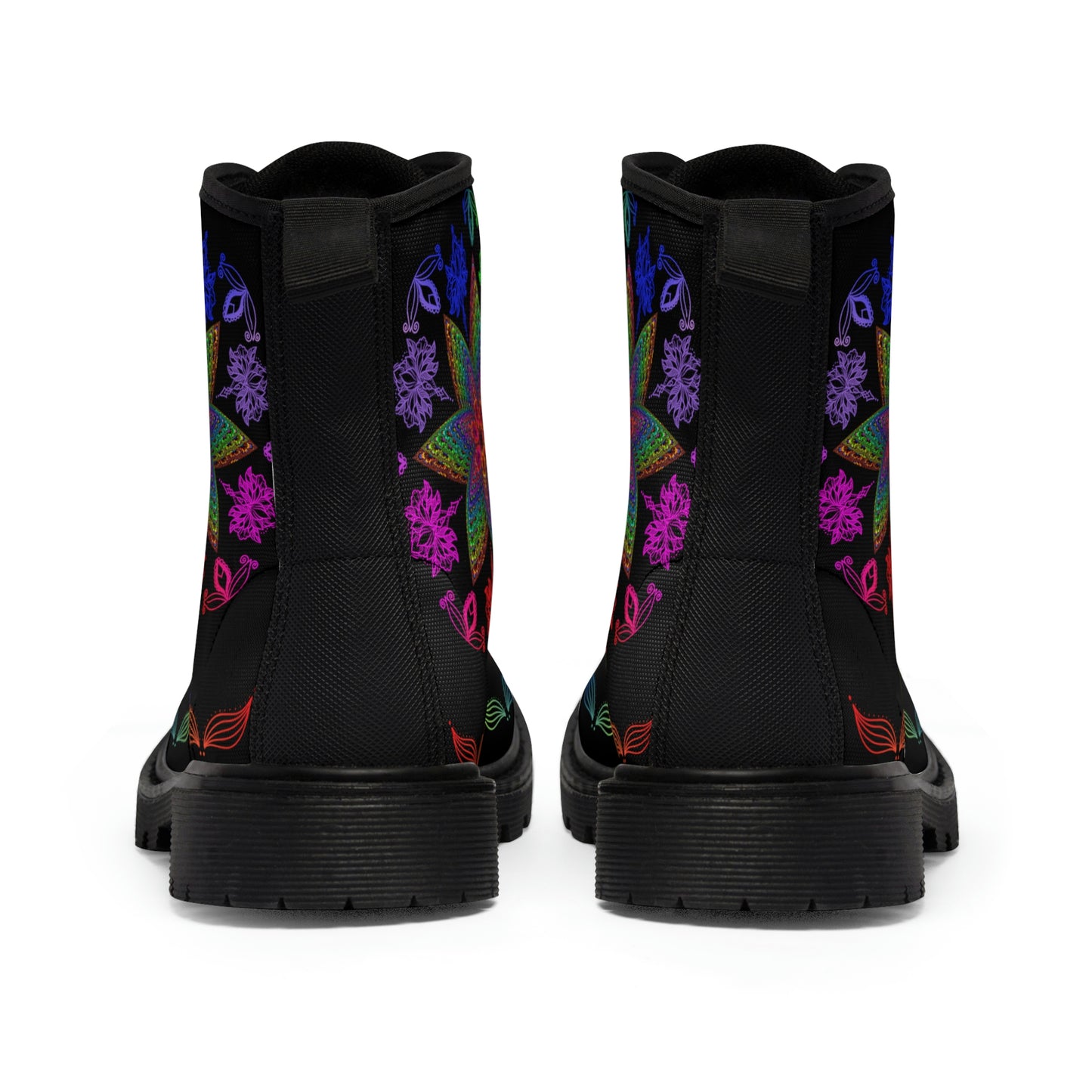 Mandala Women's Canvas Boots - Women’s Boots - Black - Back