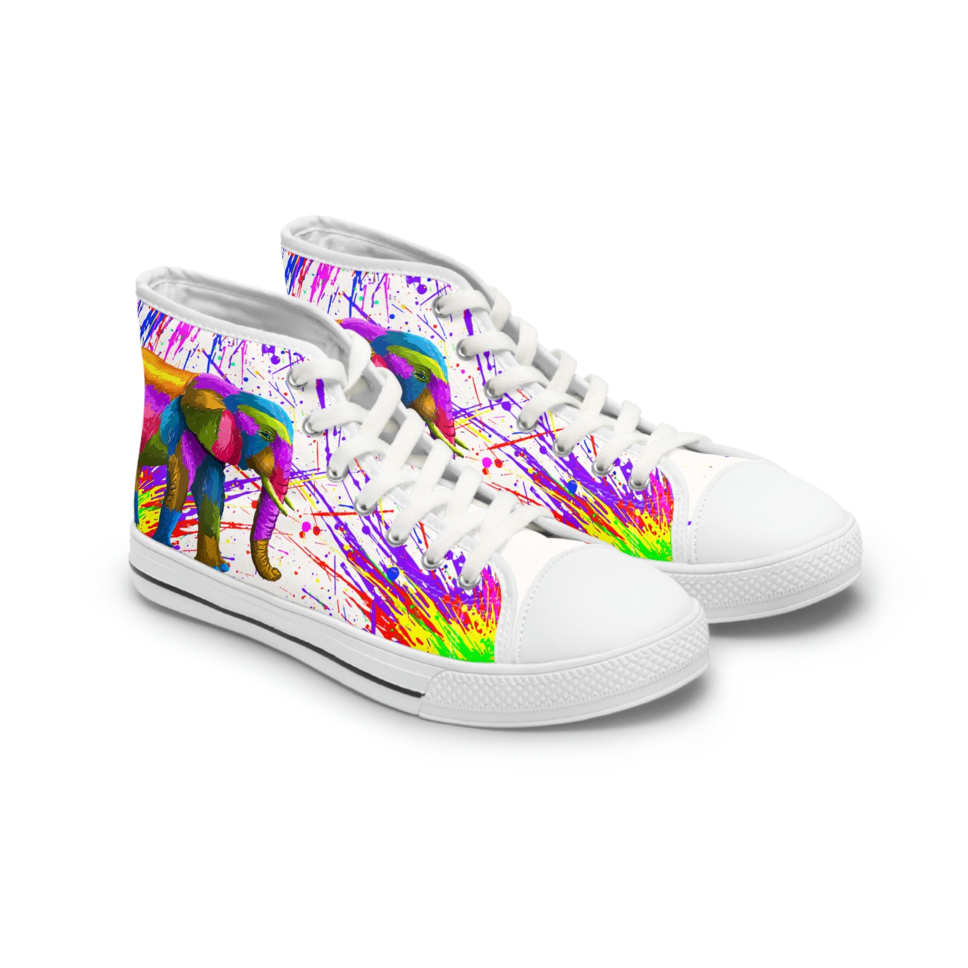 Elephant Women's High-Top Canvas Shoes - Sneakers - White