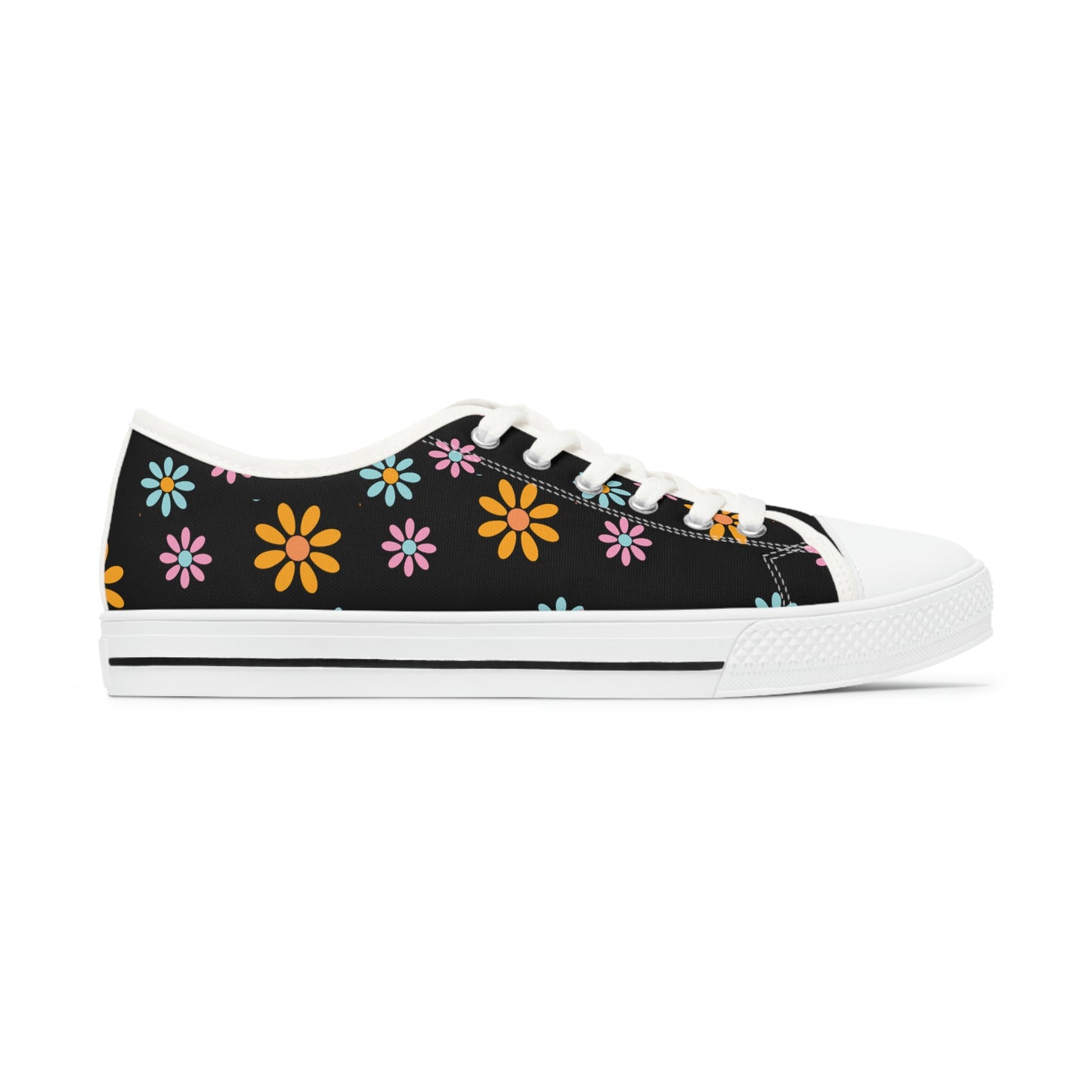 Colourful Flowers Women's Low Top Canvas Shoes - Sneakers