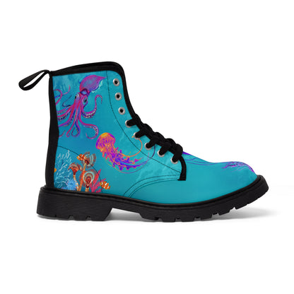 Under The Sea Women's Canvas Boots - Women’s Boots - Black - Right