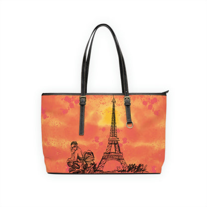 French Sunset PU Leather Shoulder Bag - Leather Tote Bag - Side