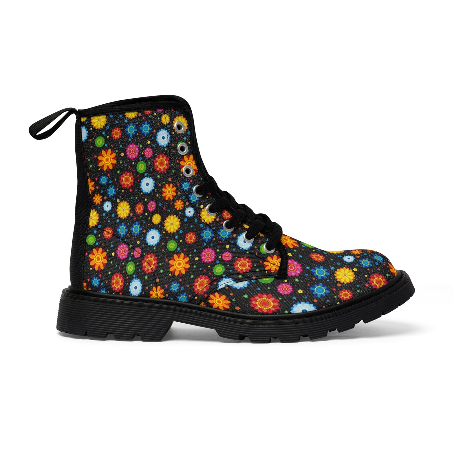 Flowery Women's Canvas Boots - Women’s Boots - Black - Right