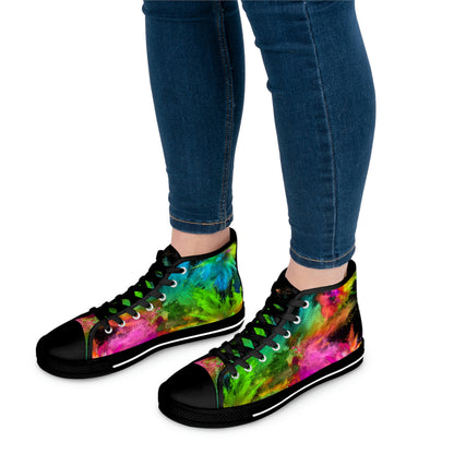 Colourful Clouds Women's High Top Canvas Shoes - Sneakers - Black - On The Go