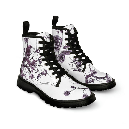 Raven And Roses Women's Canvas Boots - Women's Boots - Black