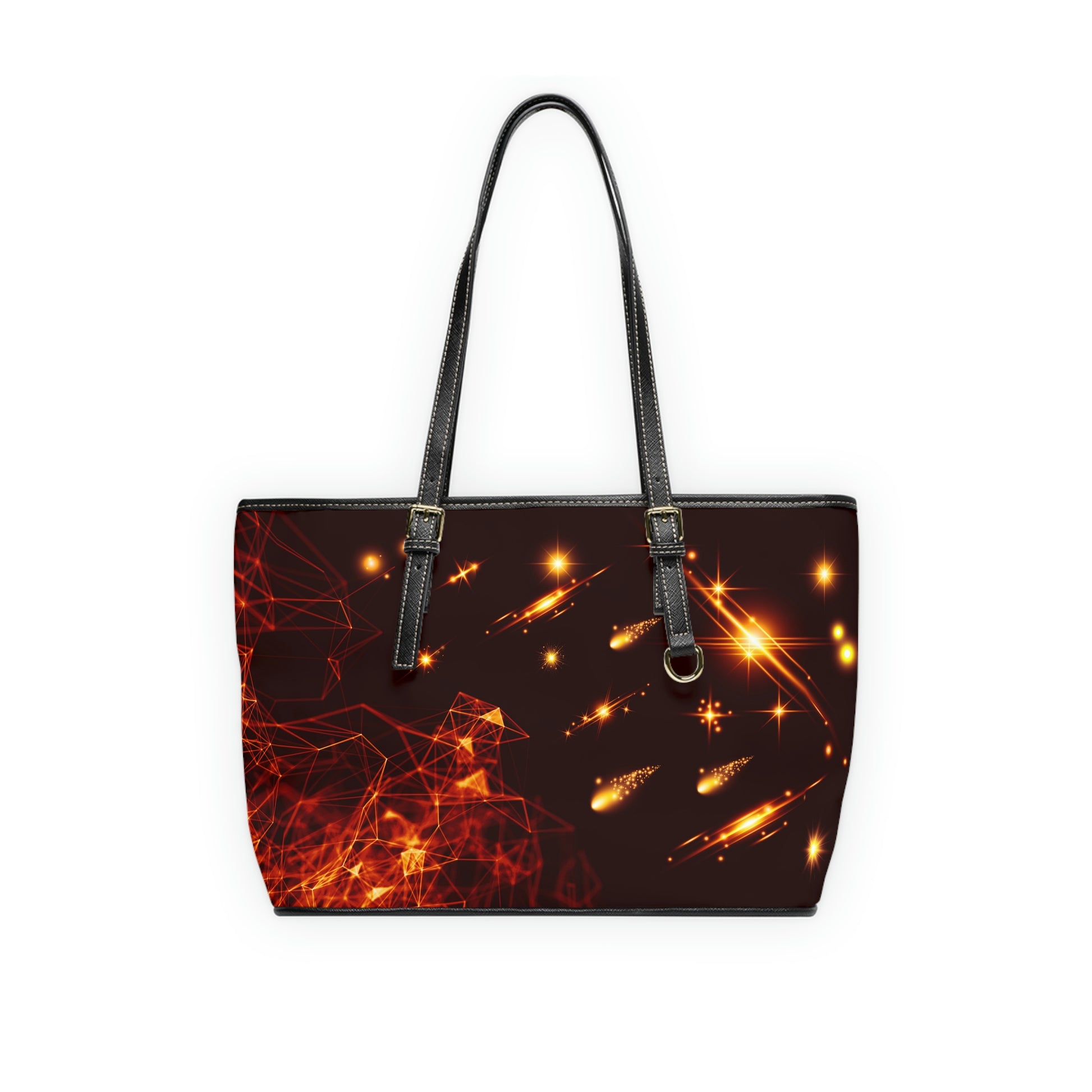 Fireball PU Leather Shoulder Bag - Leather Tote Bag - Back