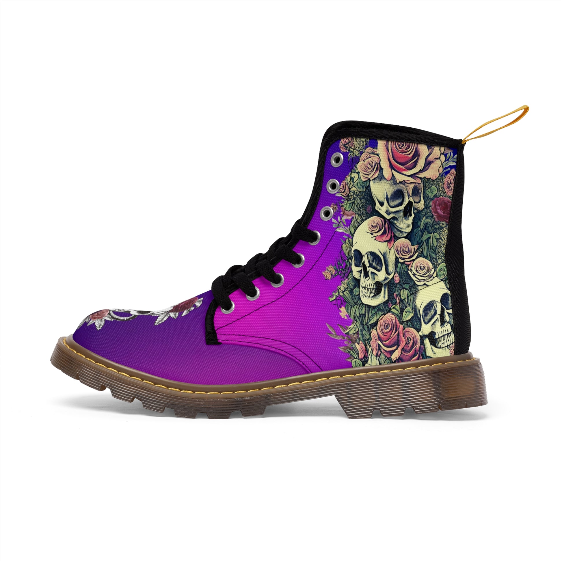 Skulls In The Garden Women's Canvas Boots - Women’s Boots - Brown - Left