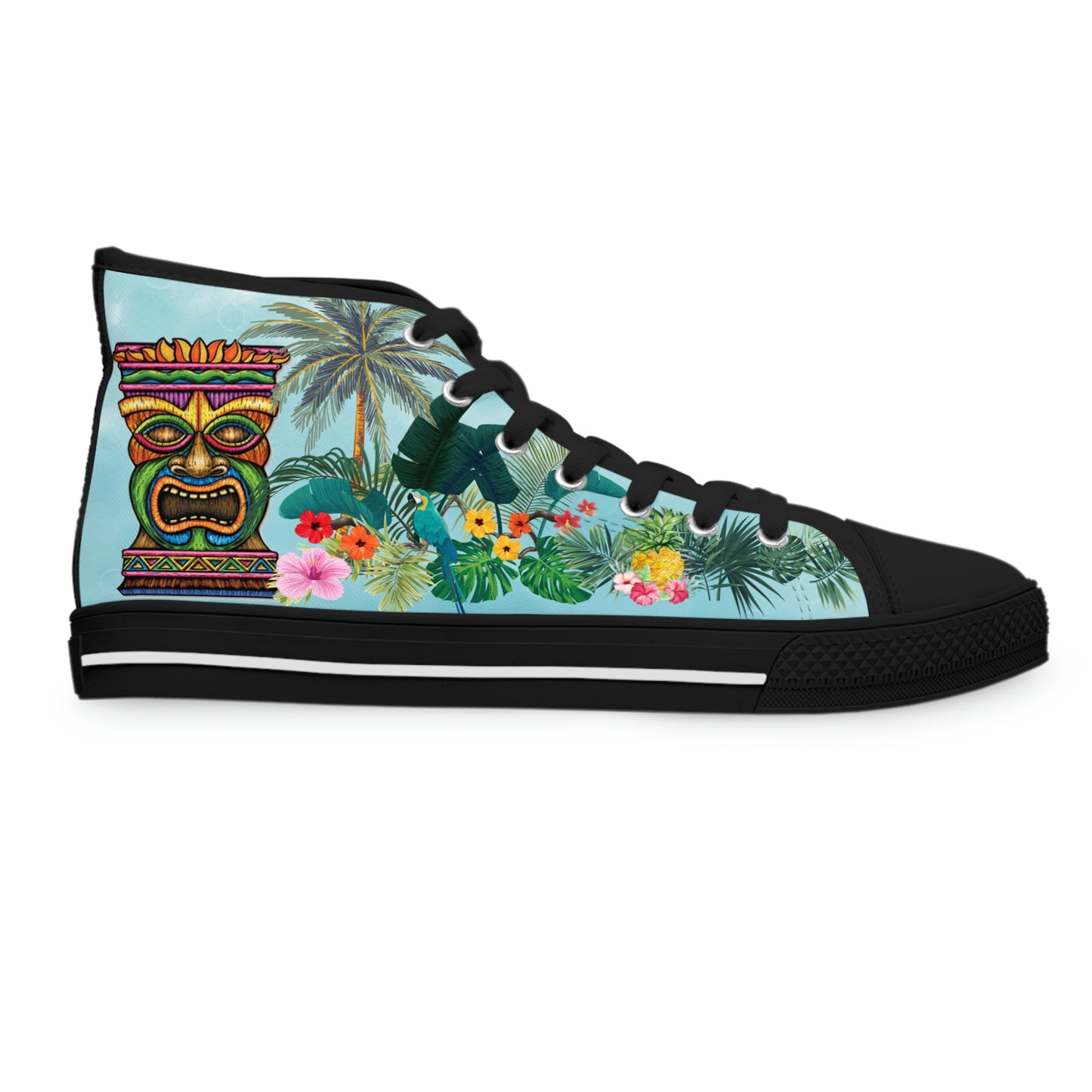 Hawaii Women's High-Top Canvas Shoes - Sneakers - Black - Right