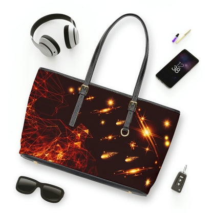 Fireball PU Leather Shoulder Bag - Leather Tote Bag