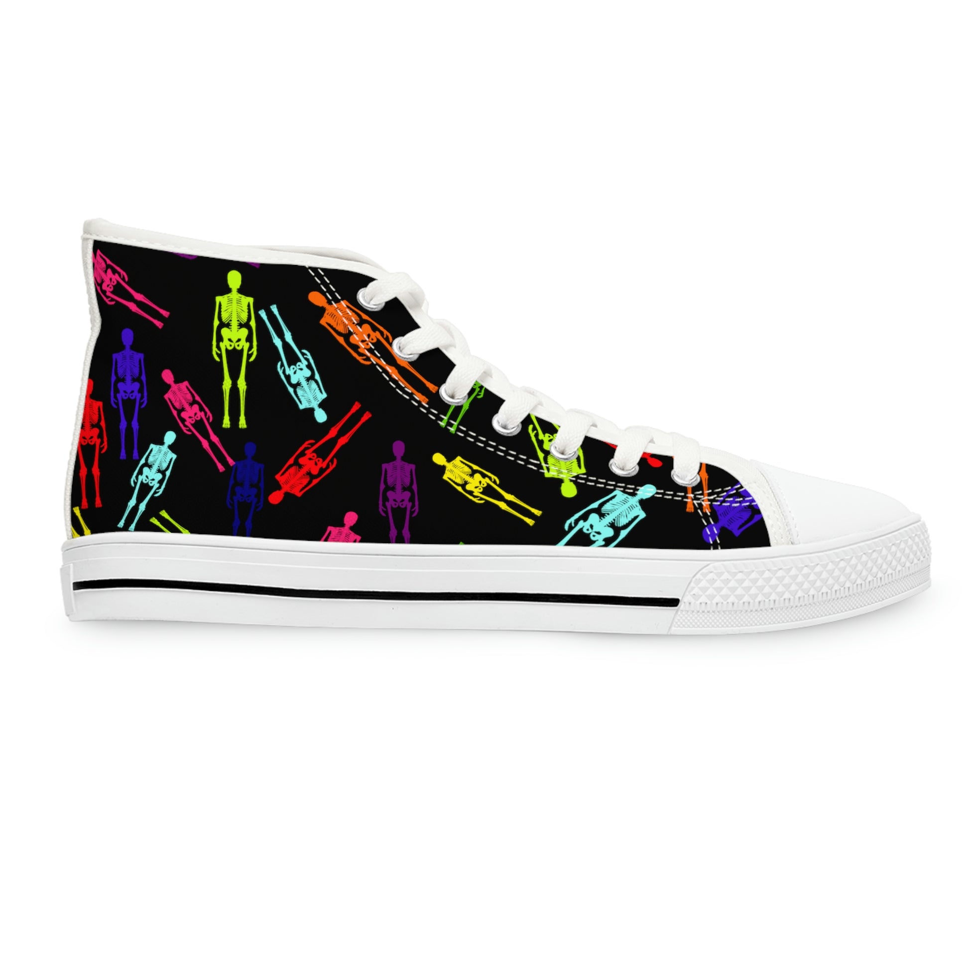 Skeletons Women's High Top Canvas Shoes - Sneakers - White - Right