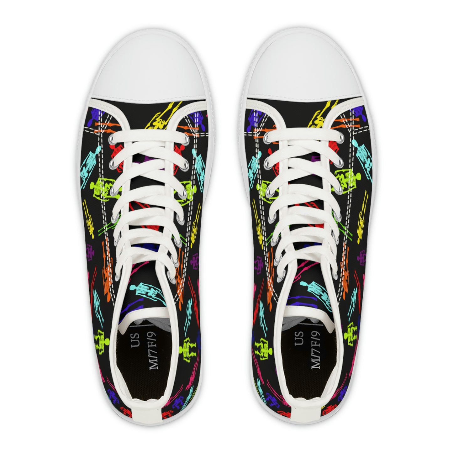 Skeletons Women's High Top Canvas Shoes - Sneakers - White - Top