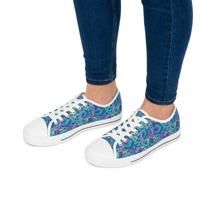 Colourful Hippie Women's Low Top Canvas Shoes - Sneakers - White