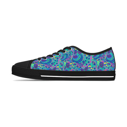 Colourful Hippie Women's Low Top Canvas Shoes - Sneakers - Black - Left