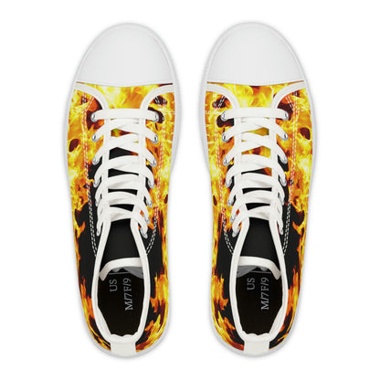 Flames Women's High-Top Canvas Shoes - Sneakers - White - Top