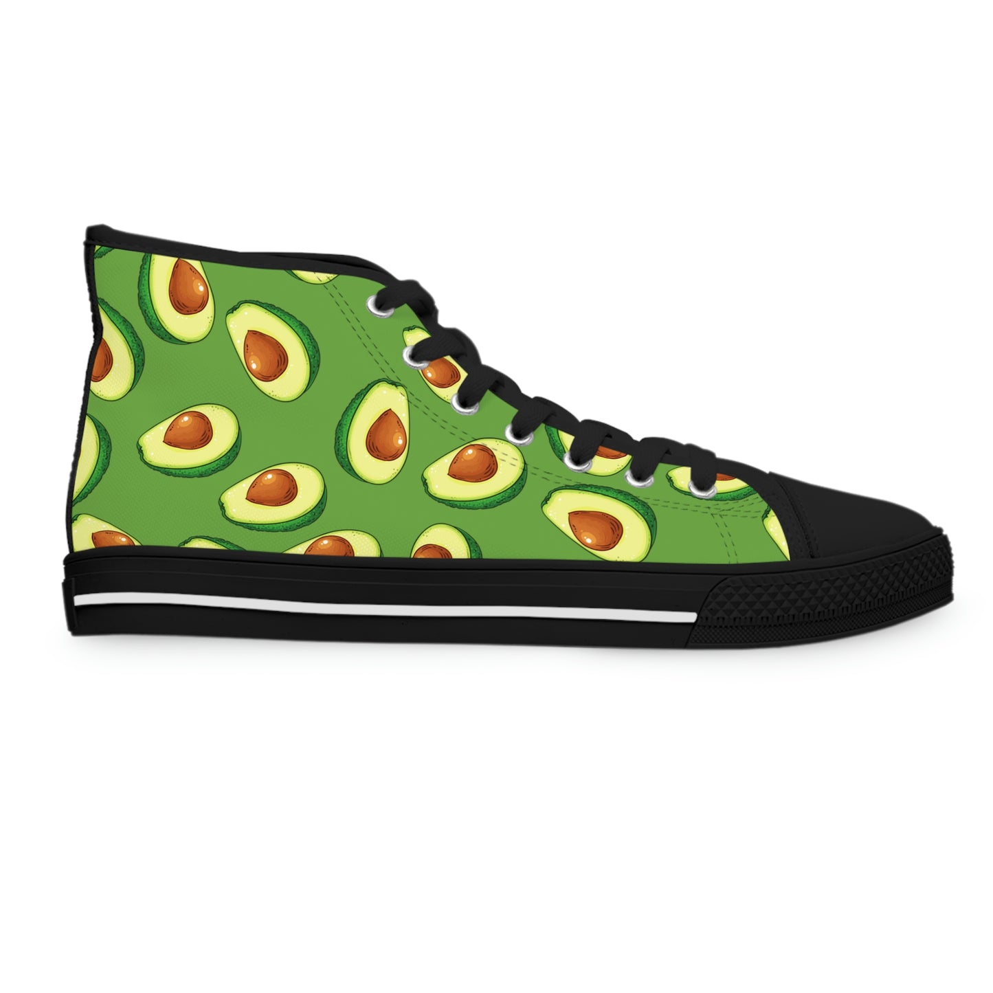 Avocados Women's High Top Canvas Shoes - Sneakers - Black - Right