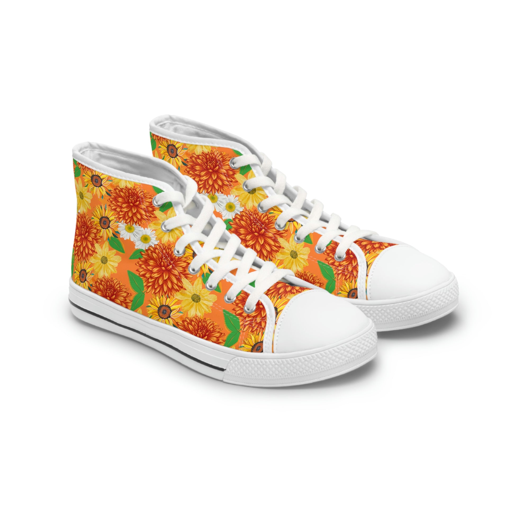 Sunflowers Women's High Top Canvas Shoes - Sneakers - White