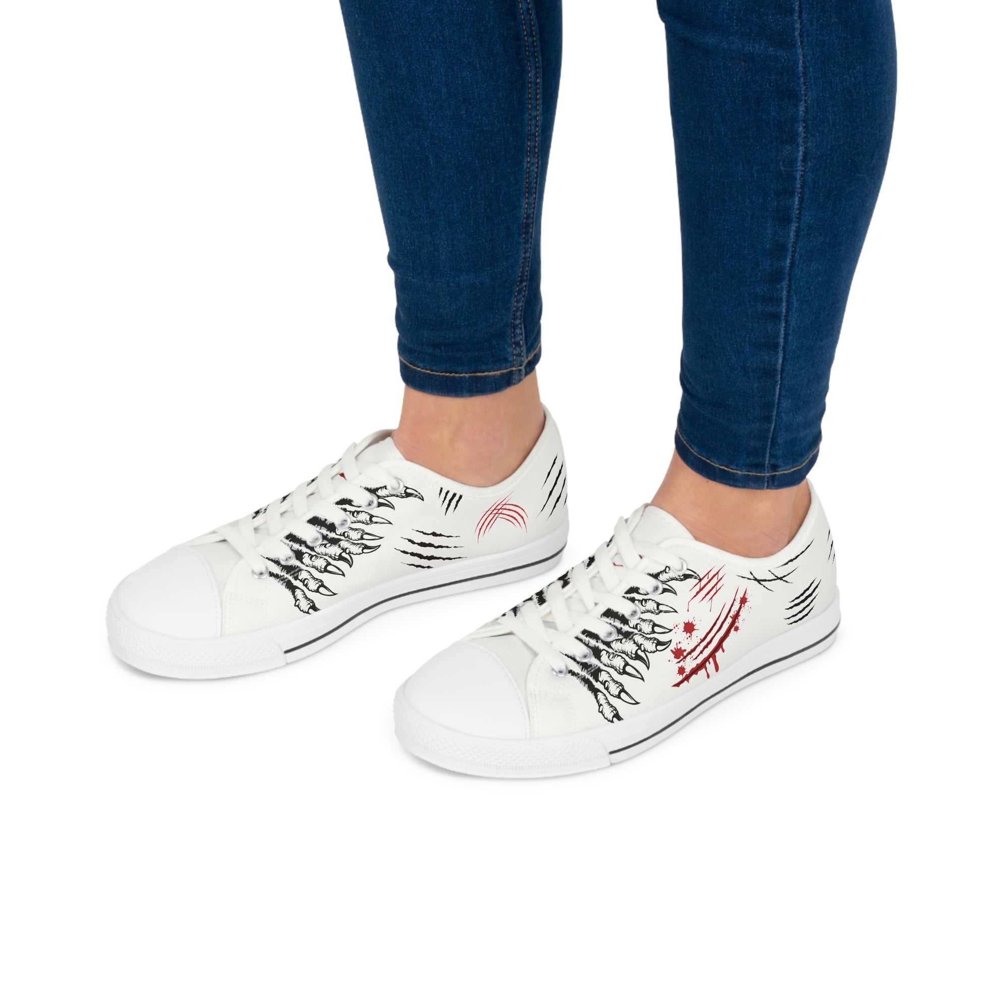 Claws Women's Low Top Canvas Shoes - Sneakers - White