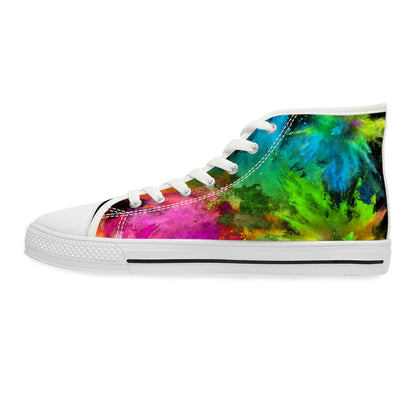 Colourful Clouds Women's High Top Canvas Shoes - Sneakers - White - Left