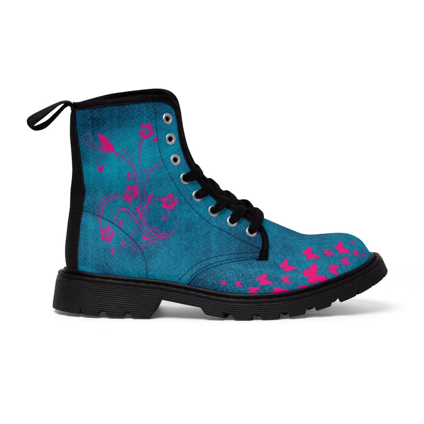 Enchanted Flowers Women's Canvas Boots - Women’s Boots - Black - Right