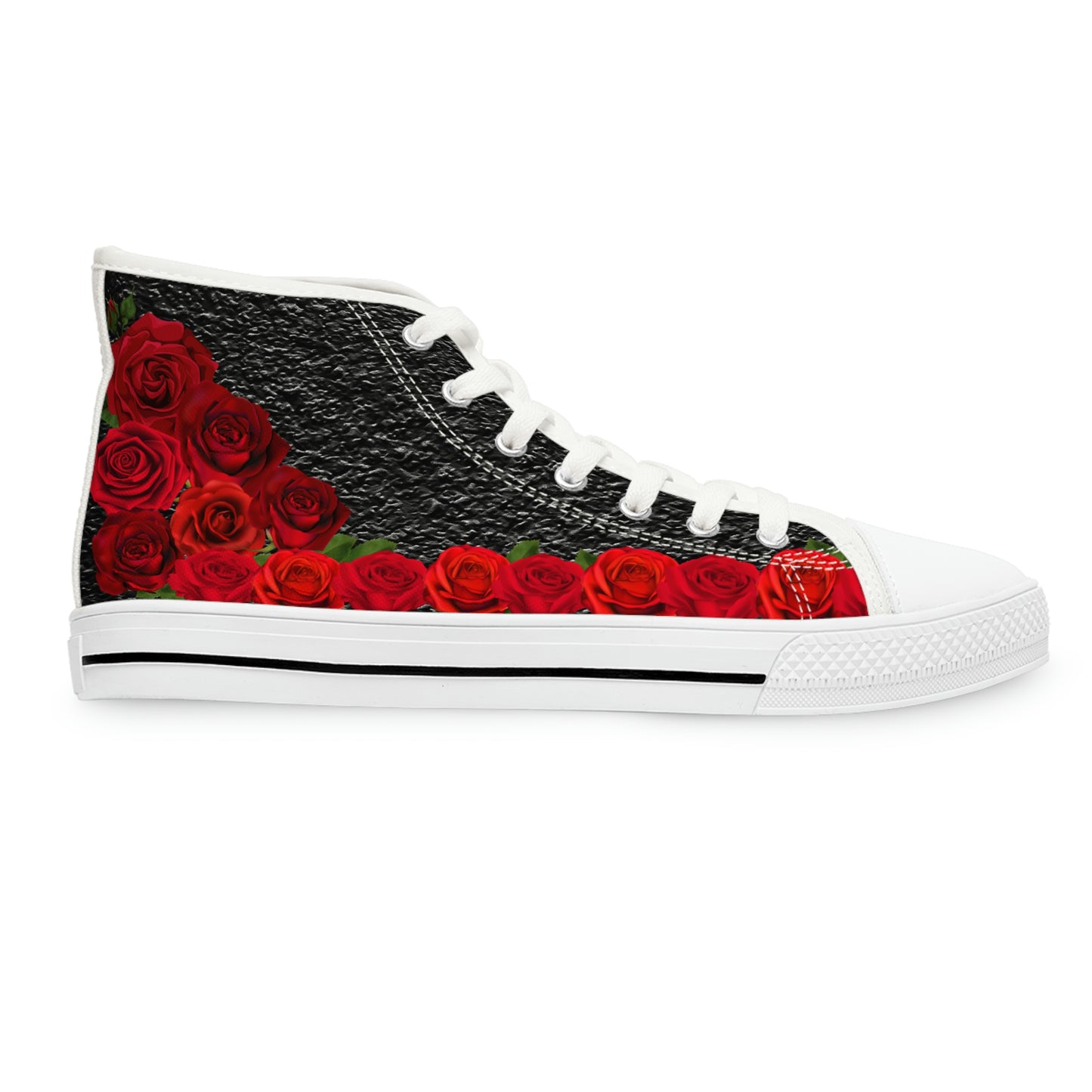 Roses Women's High Top Canvas Shoes - Sneakers - White - Right