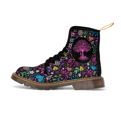 Drawings Women's Canvas Boots - Women’s Boots - Brown - Left