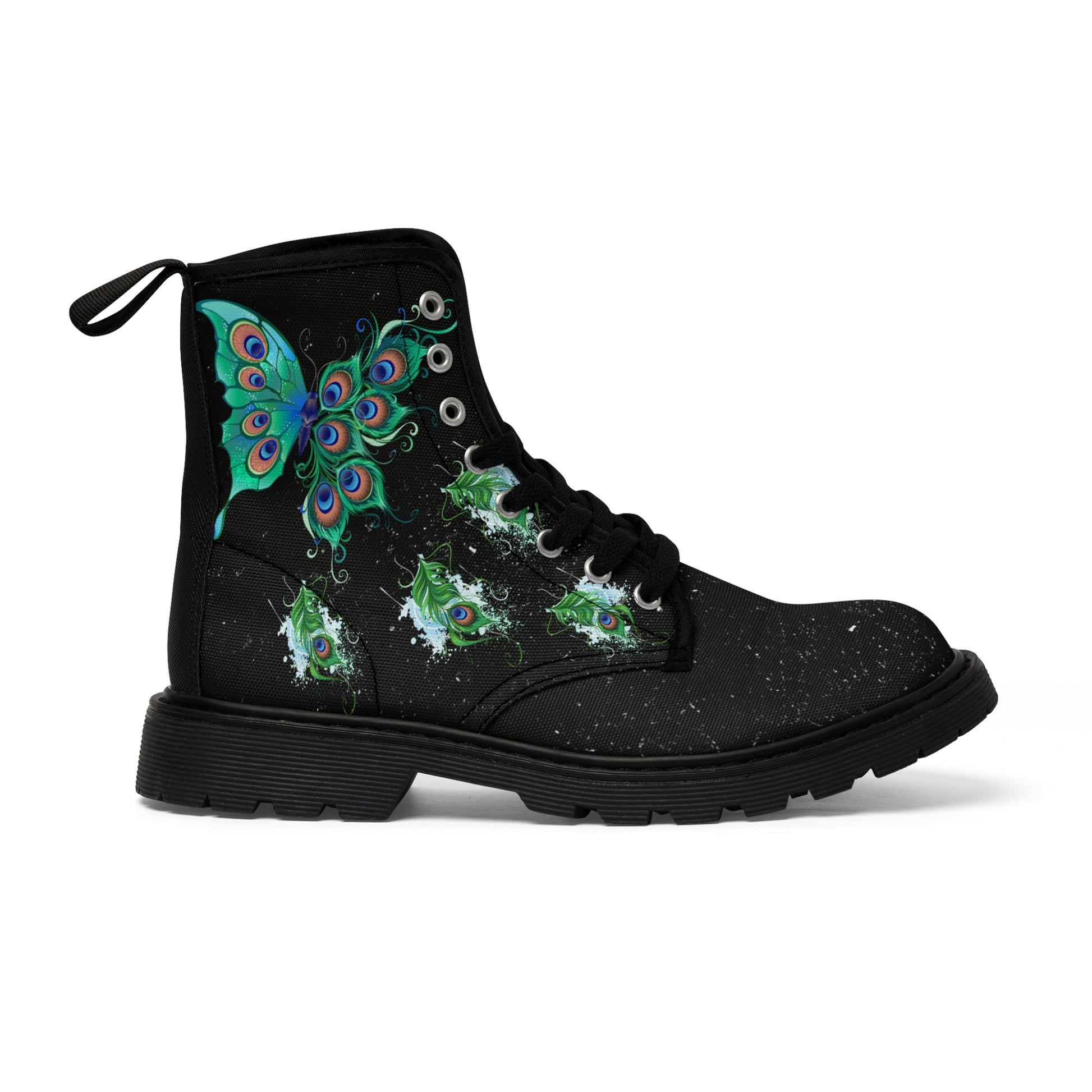 Butterfly &amp; Peacock Women's Canvas Boots - Women’s Boots - Black - Right