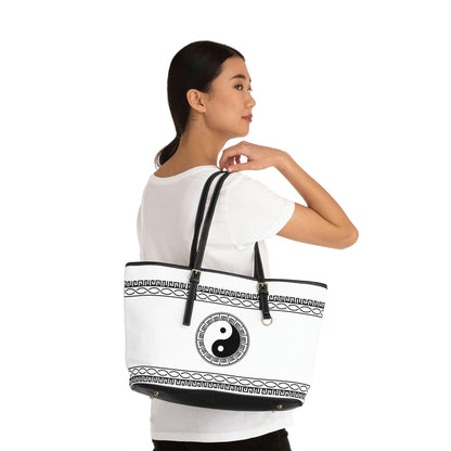 Yin Yang PU Leather Shoulder Bag - Leather Tote Bag - Everyday Use