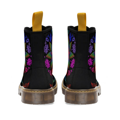 Mandala Women's Canvas Boots - Women’s Boots - Brown - Back