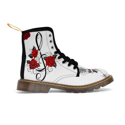 Red Roses Women's Canvas Boots - Women's Boots - Brown - Right