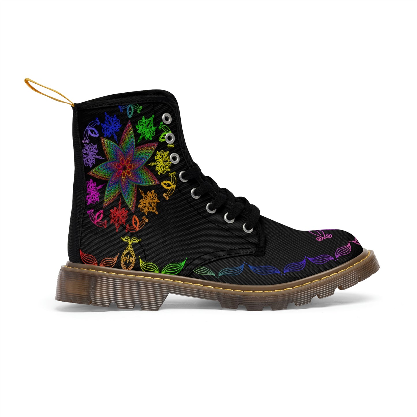 Mandala Women's Canvas Boots - Women’s Boots - Brown - Right