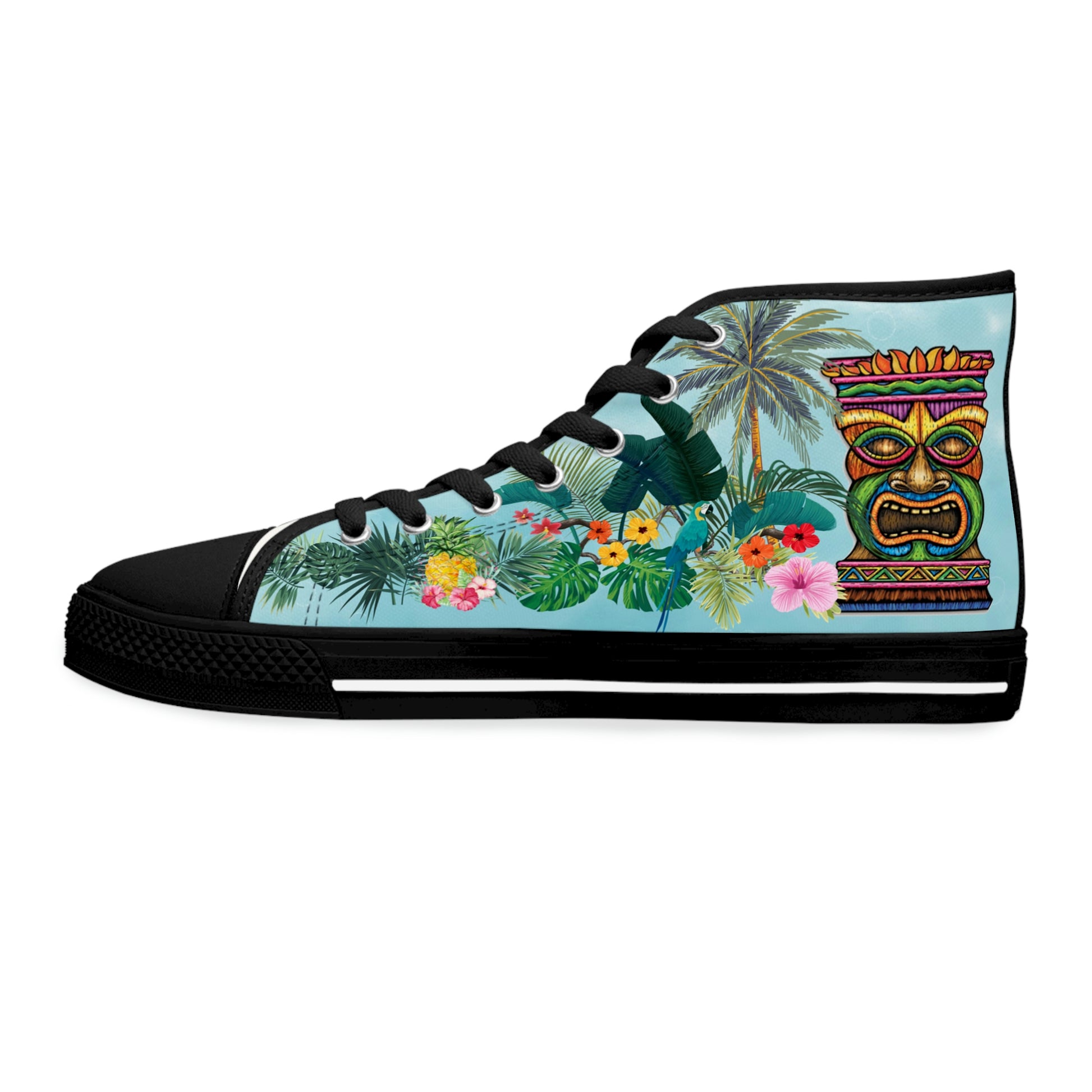 Hawaii Women's High-Top Canvas Shoes - Sneakers - Black - Left