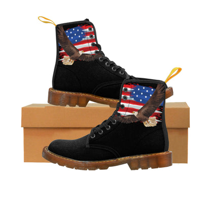 American Flag Women's Canvas Boots - Women's Boots - Brown - Left and Right