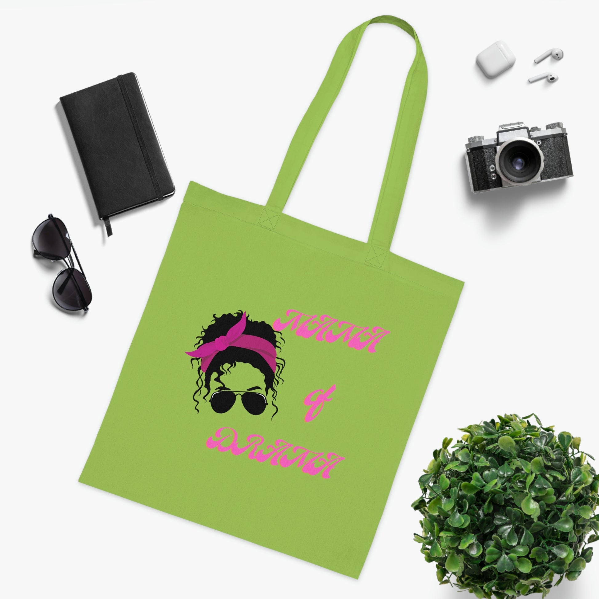 Mama Of Drama Canvas Tote Bag | Reusable Grocery Bag | Shoulder Bag | Cute Tote Bag | Green