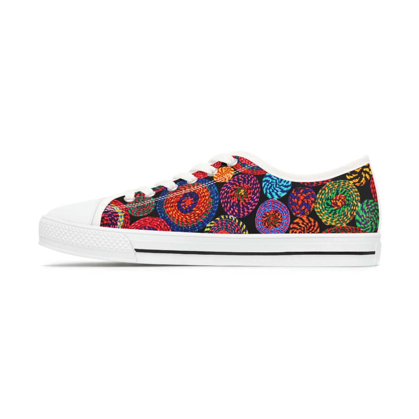 Mexican Patterns Women's Low Top Canvas Shoes - Sneakers - White - Left