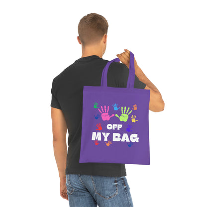 Hands Off Canvas Tote Bag | Reusable Grocery Bag | Shoulder Bag | Cute Tote Bag | Gift For Her | Purple