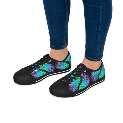 Vibrant Feather Women's Low Top Canvas Shoes | Sneakers | Black