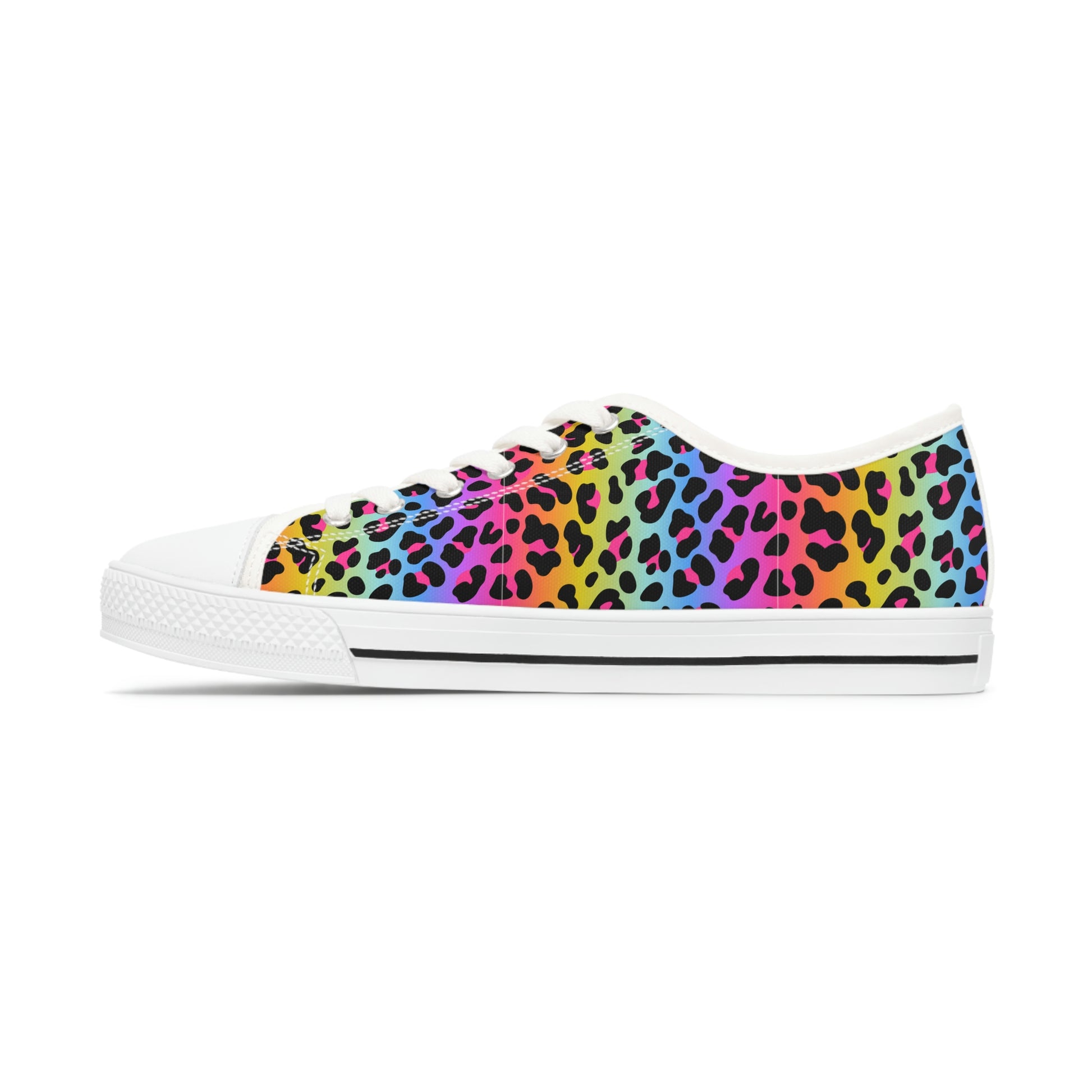 Rainbow Women's Low Top Canvas Shoes - Sneakers - White - Left