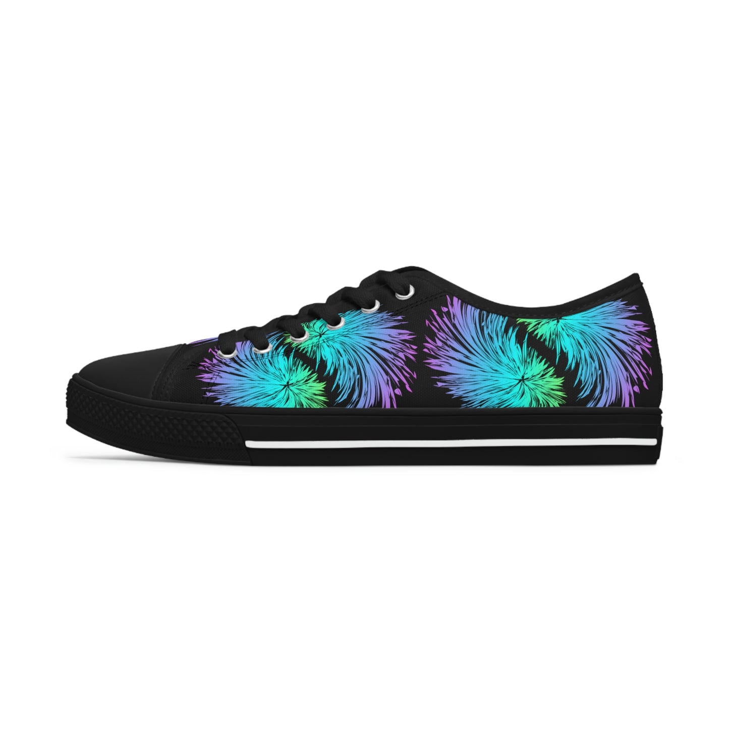 Vibrant Feather Women's Low Top Canvas Shoes | Sneakers | Black | Right