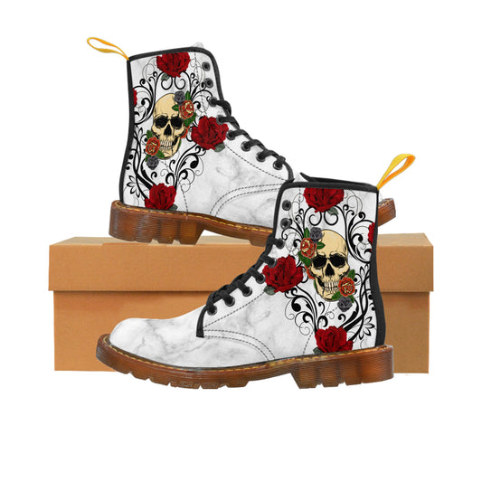 Skull &amp; Roses Women's Canvas Boots - Women’s Boots - Brown